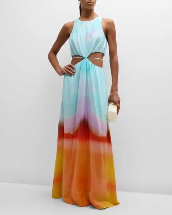 Jonathan Simkhai Dresses & Skirts - Jonathan Simkhai Alfie Multicolor Ombre Dip Dye Cut Out Sleeveless Maxi Dress S